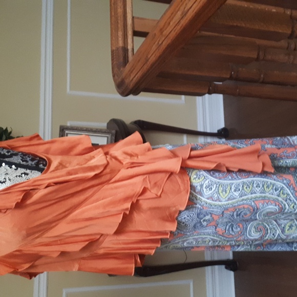 Zara Orange Ruffled Top - Picture 5 of 7